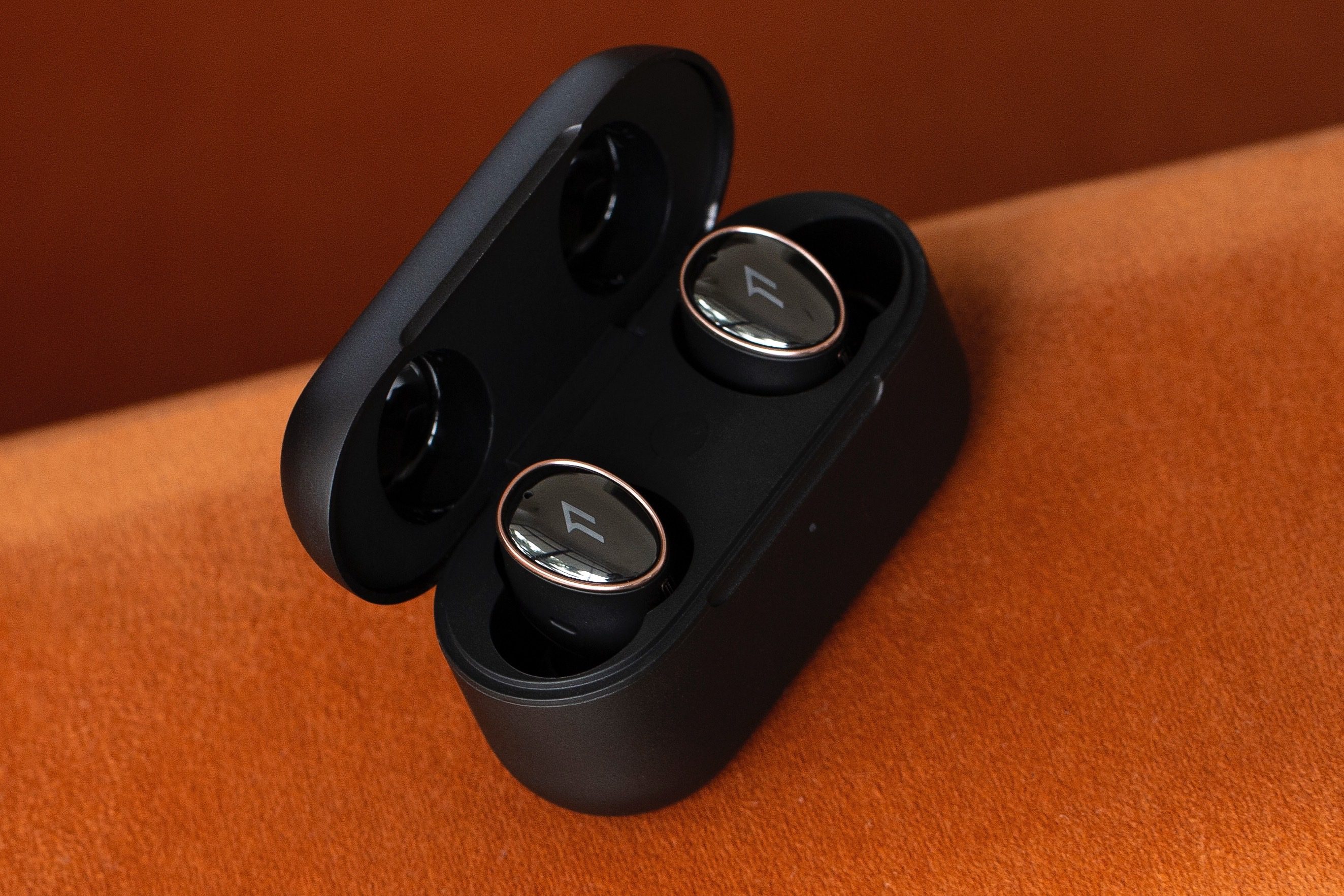 1More Evo wireless earbuds in black.