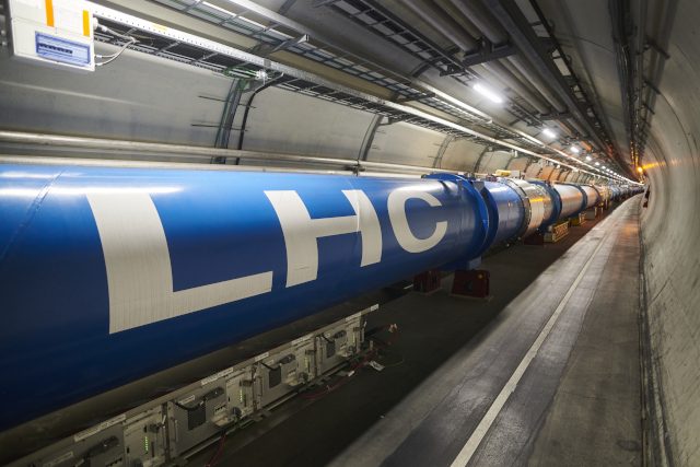 The Large Hadron Collider tunnel at point 1.