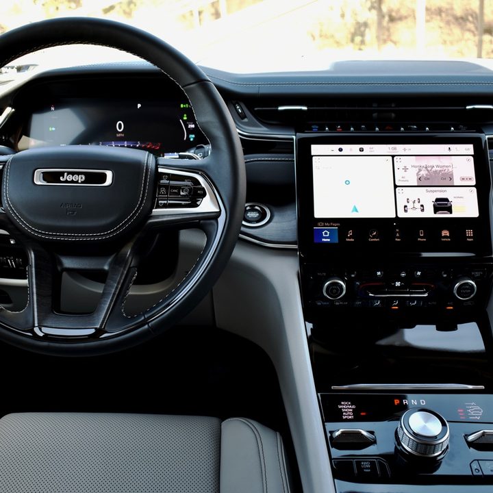 The 2022 Jeep Grand Cherokee 4xe plug-in hybrid's interior.