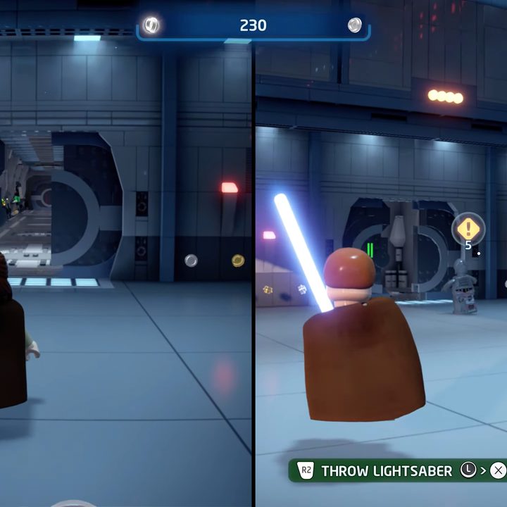 Obi-wan and qui-gon fighting droids.