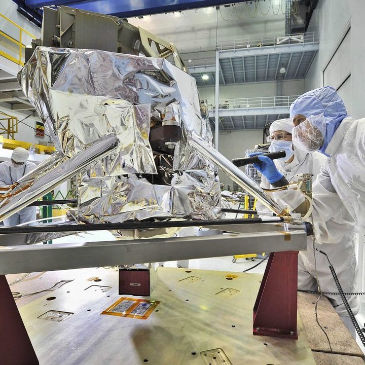 MIRI is inspected in the giant clean room at NASA’s Goddard Space Flight Center in Greenbelt, Maryland, in 2012.