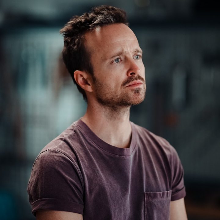 Aaron Paul stars off camera in a scene from Dual.