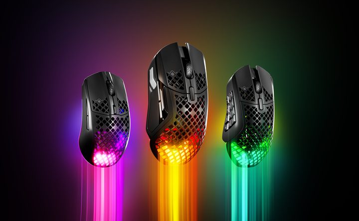 SteelSeries Aerox gaming mice.