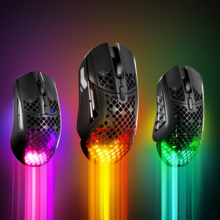 SteelSeries Aerox gaming mice.