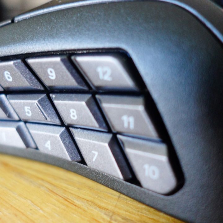 The Aerox 9 Wireless' buttons shown close up.