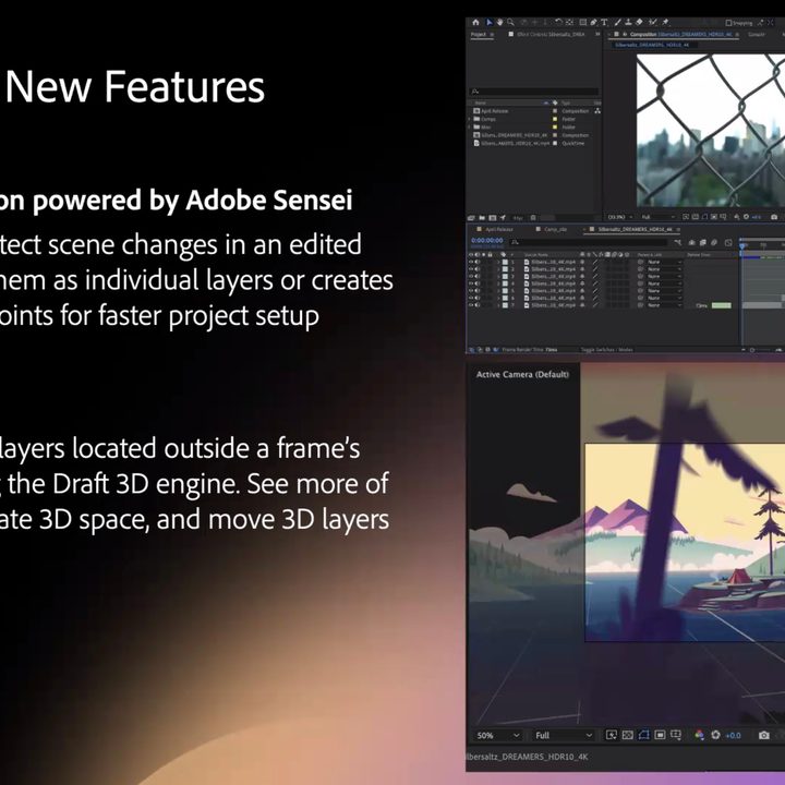 Adobe Sensei will automatically split scenes in After Effects.
