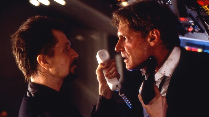 Gary Oldman and Harrison Ford in Air Force One.
