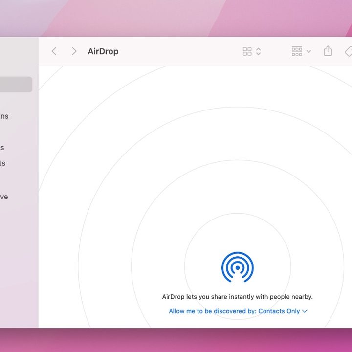 Airdrop on a MacOS system.