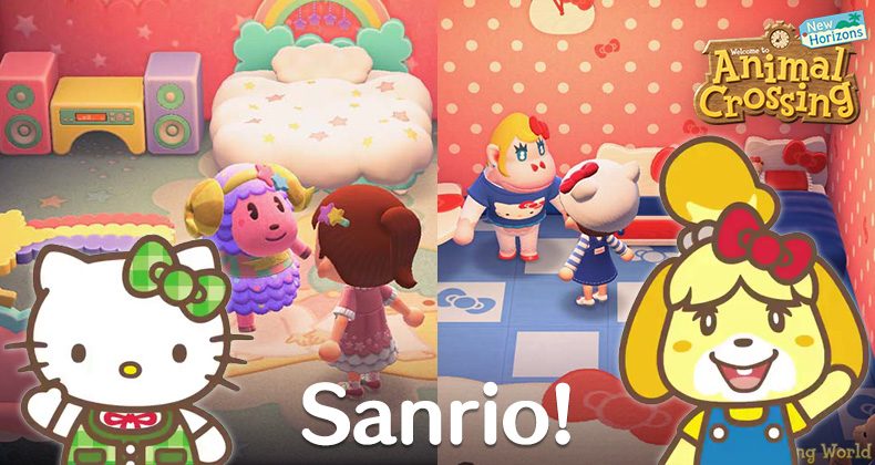 Sanrio villagers in Animal Crossing.