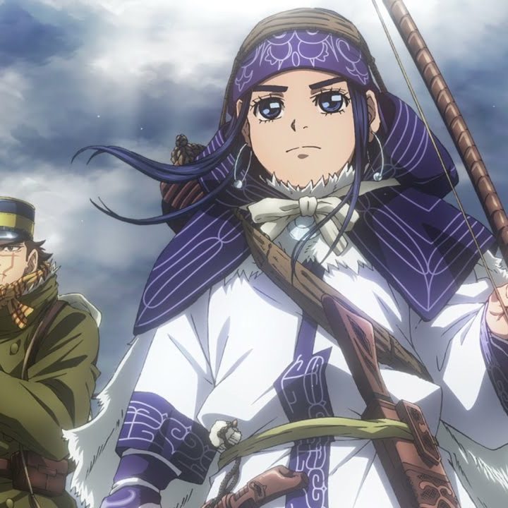 The young Ainu girl Asirpa with Sugimoto braced for the cold in Golden Kamuy.