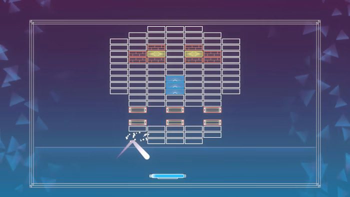 Blocks form a skull in Breakout: Recharged.