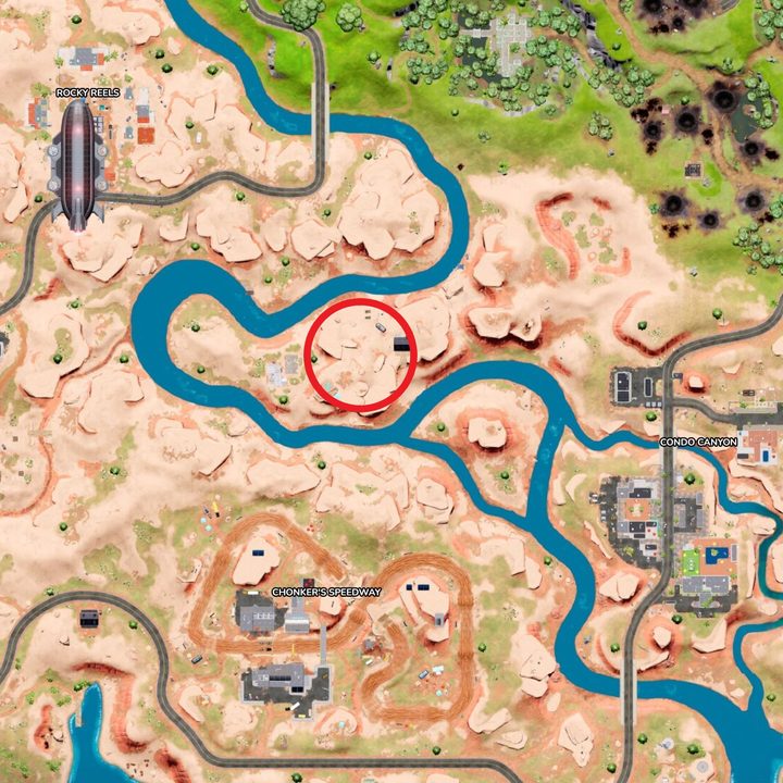A location of where to find cabbage is circled on a map of the island in Fortnite.