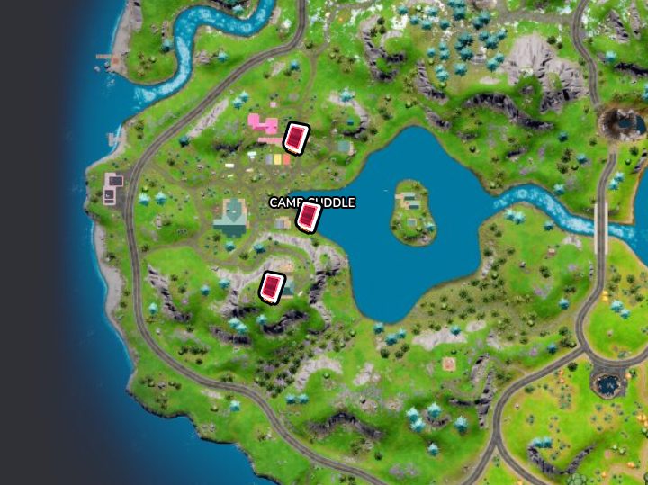 Map of Omni Chips at Camp Cuddle in Fortnite.