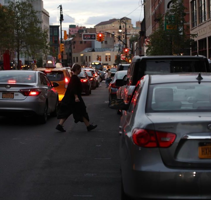 Cars on the streets of New York City.