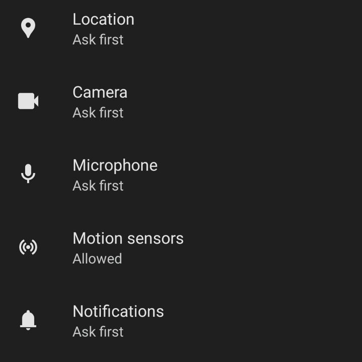 Google Chrome pop-ups and redirects menu.