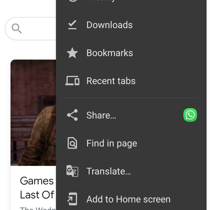 Google Chrome Settings menu.