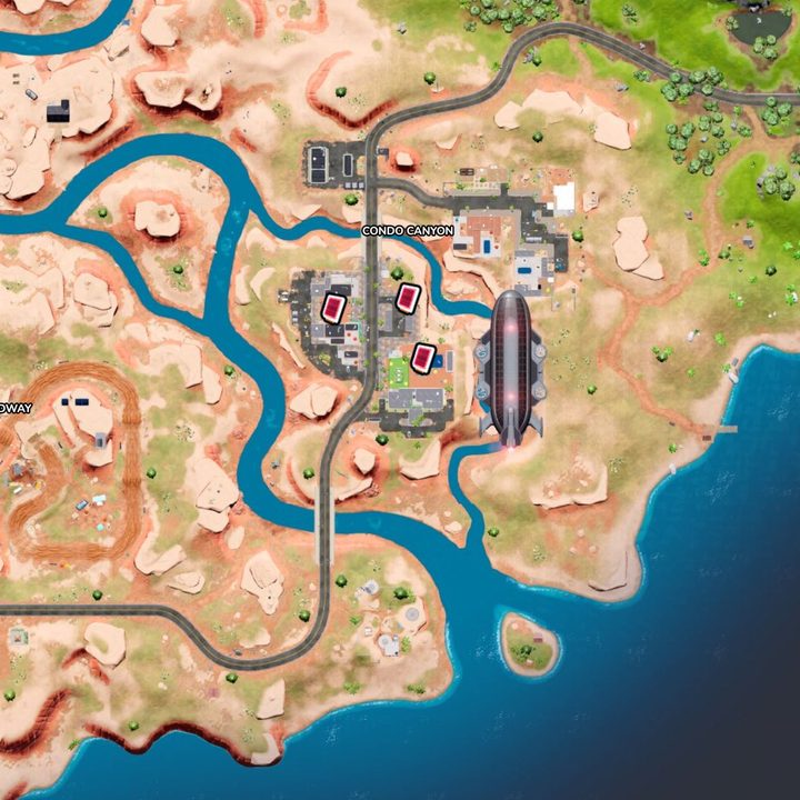 Map of Omni Chips at Condo Canyon in Fortnite.