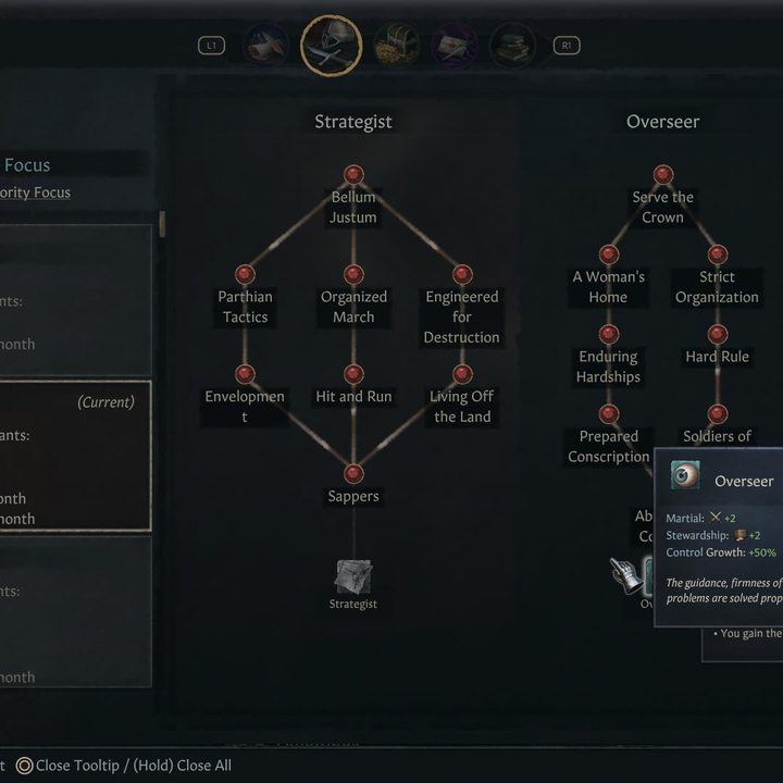 A character with the Overseer trait in Crusader Kings III.
