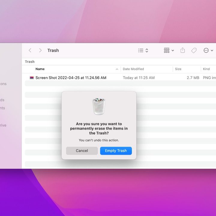 Deleting Files in MacOS