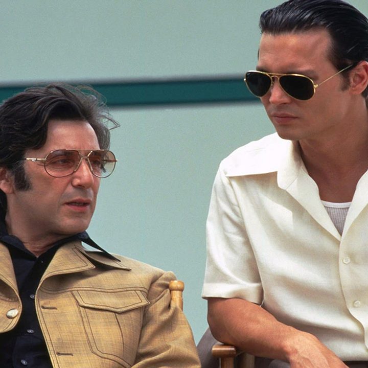 Al Pacino and Johnny Depp star in Donnie Brasco, directed by Mike Newell.