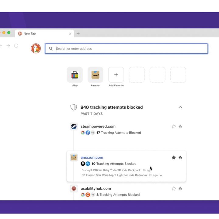 The DuckDuck Go Browser on MacOS