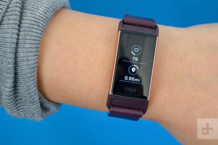 Fitbit Charge 3 worn on a wrist.