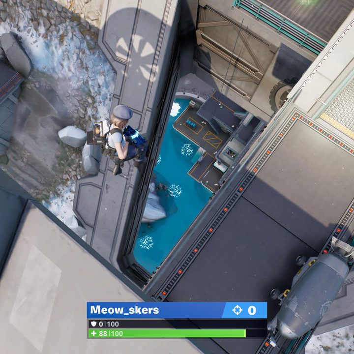 Jumping from airship in Fortnite.