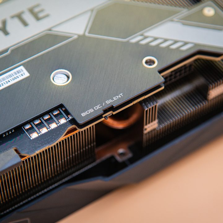 Dual BIOS switch on the Gigabyte RTX 3090 Ti Gaming OC.
