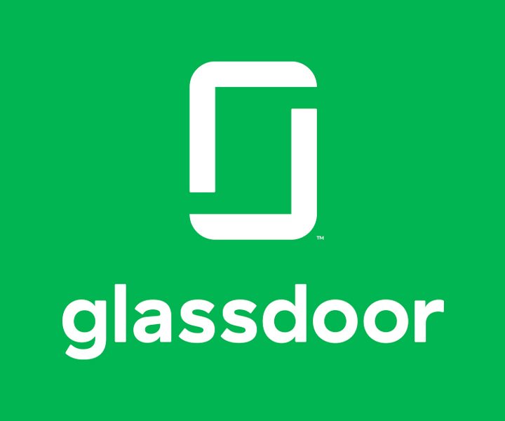 The Glassdoor logo on a green background.
