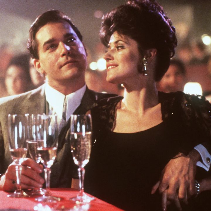 Ray Liotta and Lorraine Bracco star in Goodfellas, directed by Martin Scorsese.