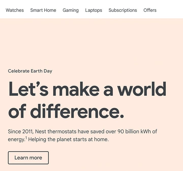 Screenshot of the Google store