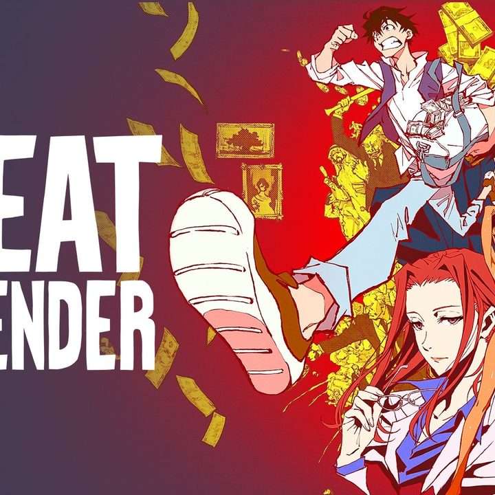 Great Pretender promo art featuring the main cast on a colorfully vibrant background