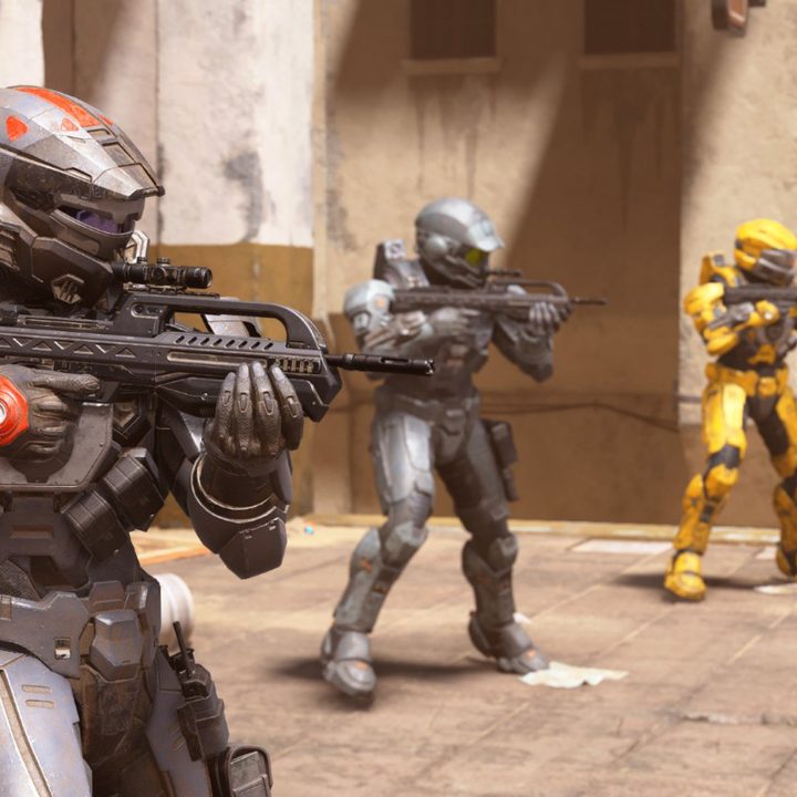 A squad of Spartans gear up for a round of Tactical Slayer.