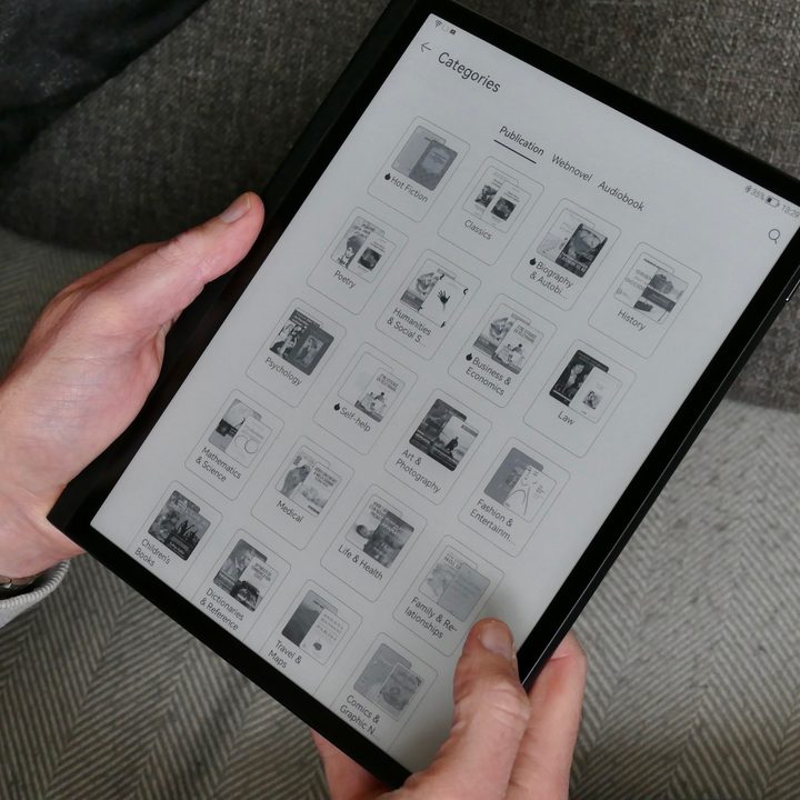Huawei's Bookstore app on the MatePad Paper.