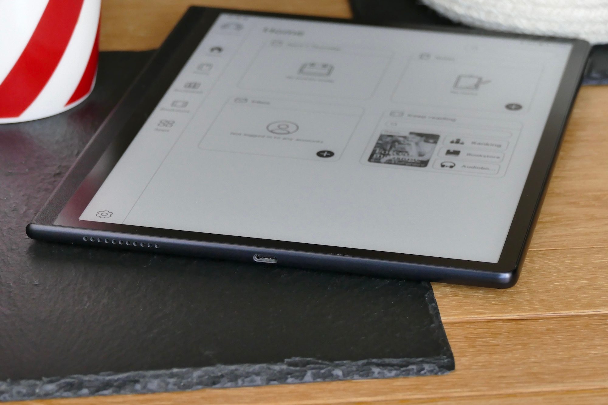 The Huawei MatePad Paper's charging port.