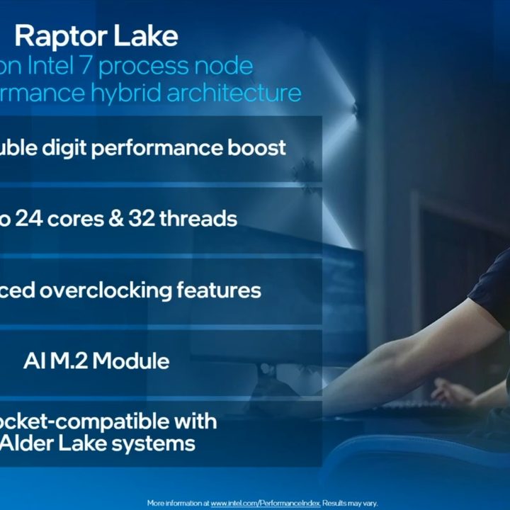 Intel Raptor Lake teaser slide.
