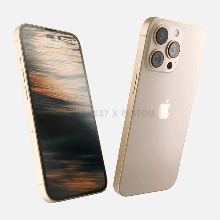 The iPhone 14 in Gold based on CAD leaks.