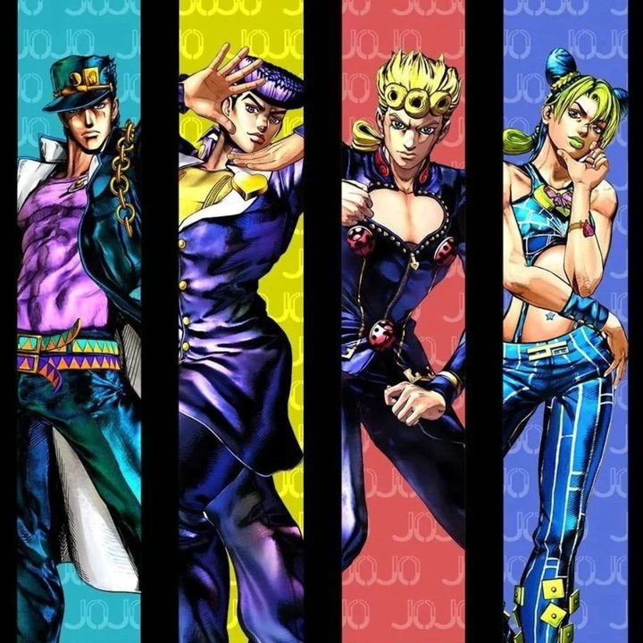 Official art of the Joestar protagonists over the generations.