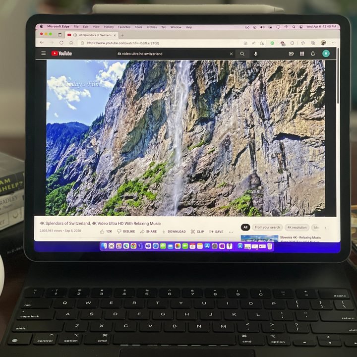 Youtube running on MacOS on an IPad.