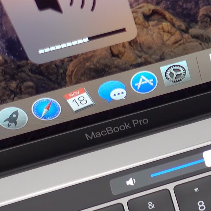 The volume slider on a MacBook Pro.