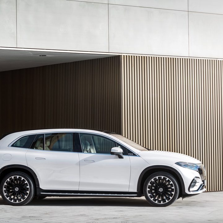 Profile view of the Mercedes-Benz EQS SUV.