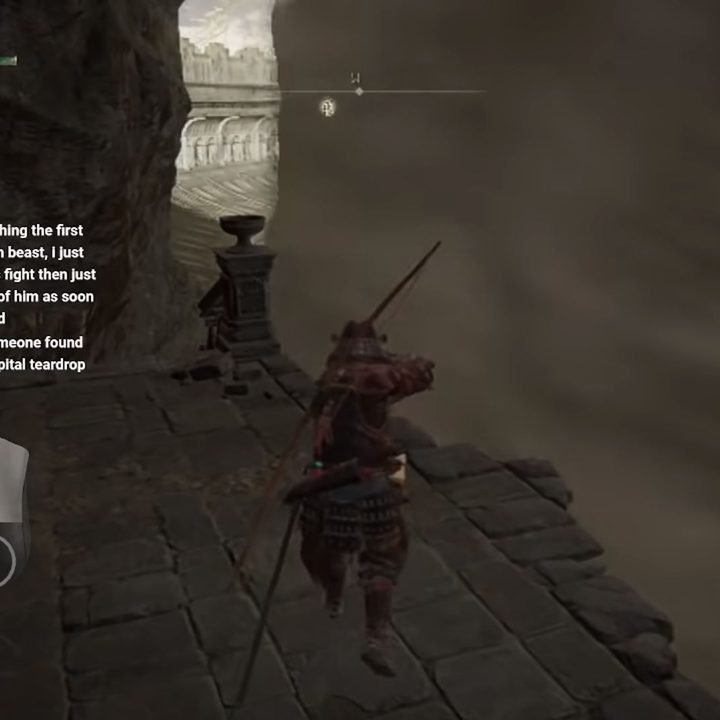 Mitchriz attempting a zip in Elden Ring's Crumbling Farum Azula