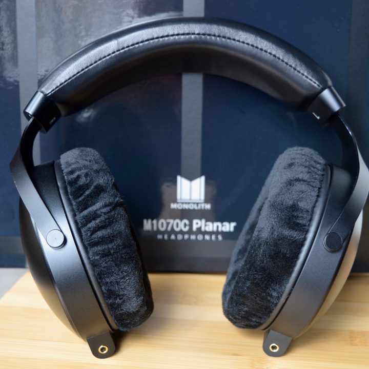 Monoprice Monolith M1070C seen with velour ear cushions.