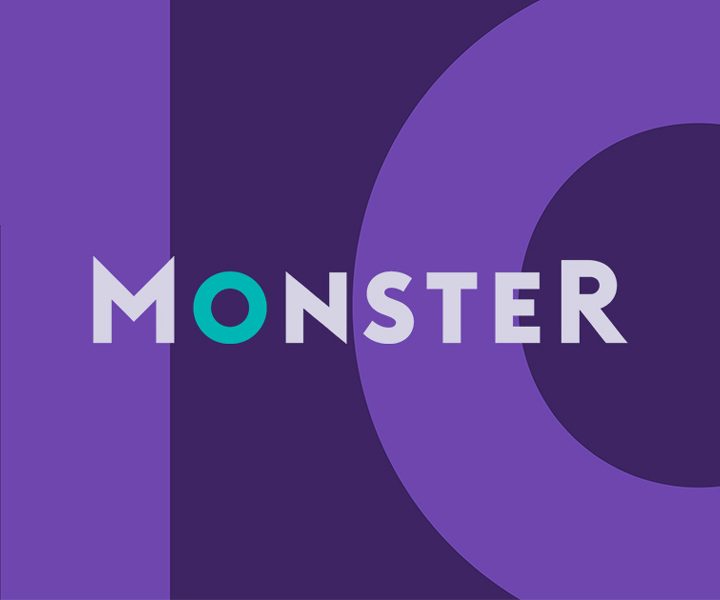 The Monster.com logo on a purple backdrop.
