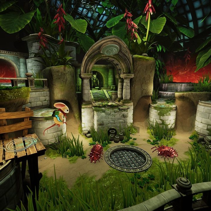 Quill jumps into a fight in Moss: Book 2.
