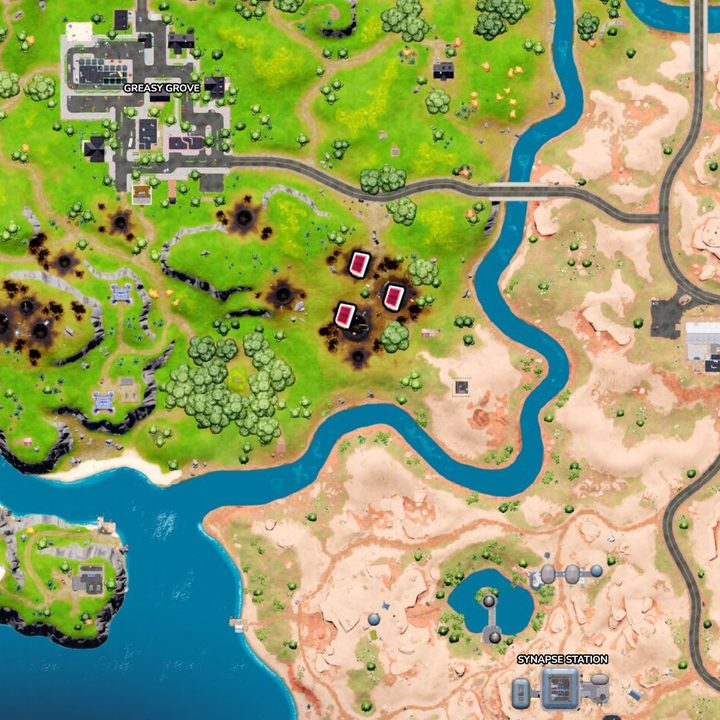 Map of Omni Chips at Crispy Crater in Fortnite.