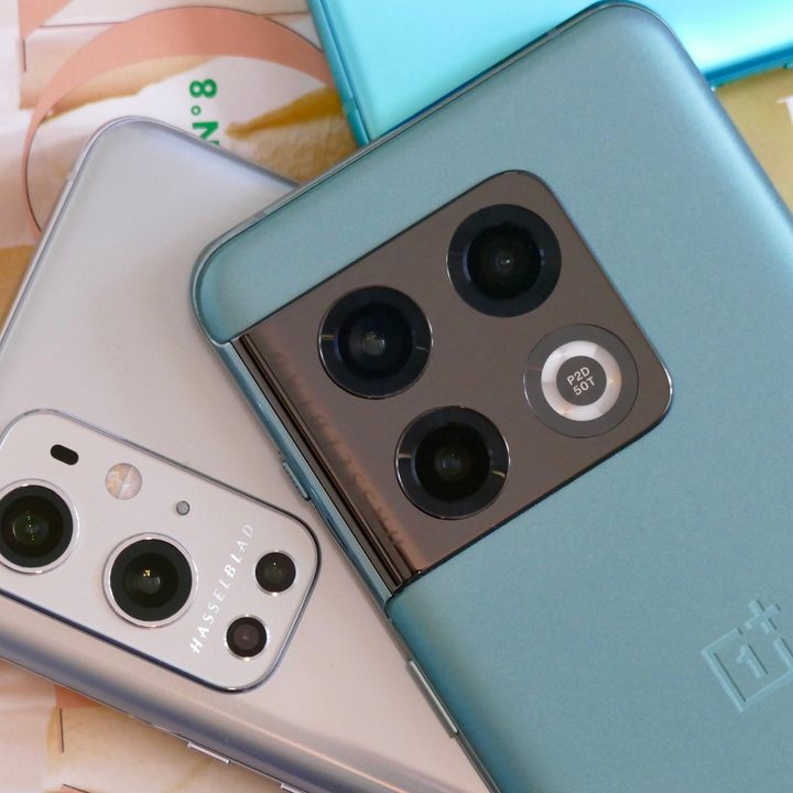 The OnePlus 10 Pro and OnePlus 9 Pro's camera modules.