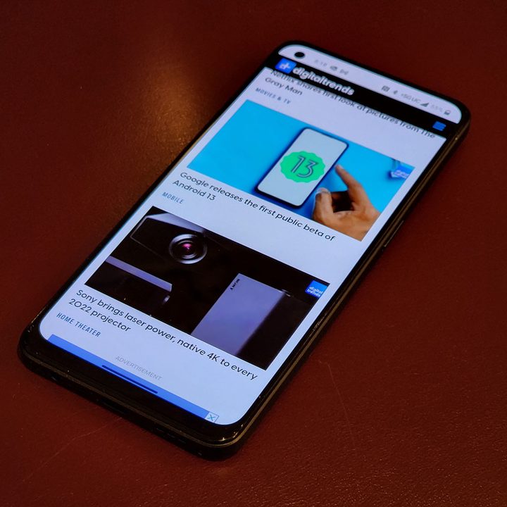 The OnePlus Nord N20 5G rests on a table