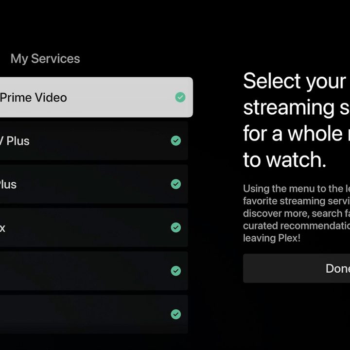 Choosing streaming providers in Plex.