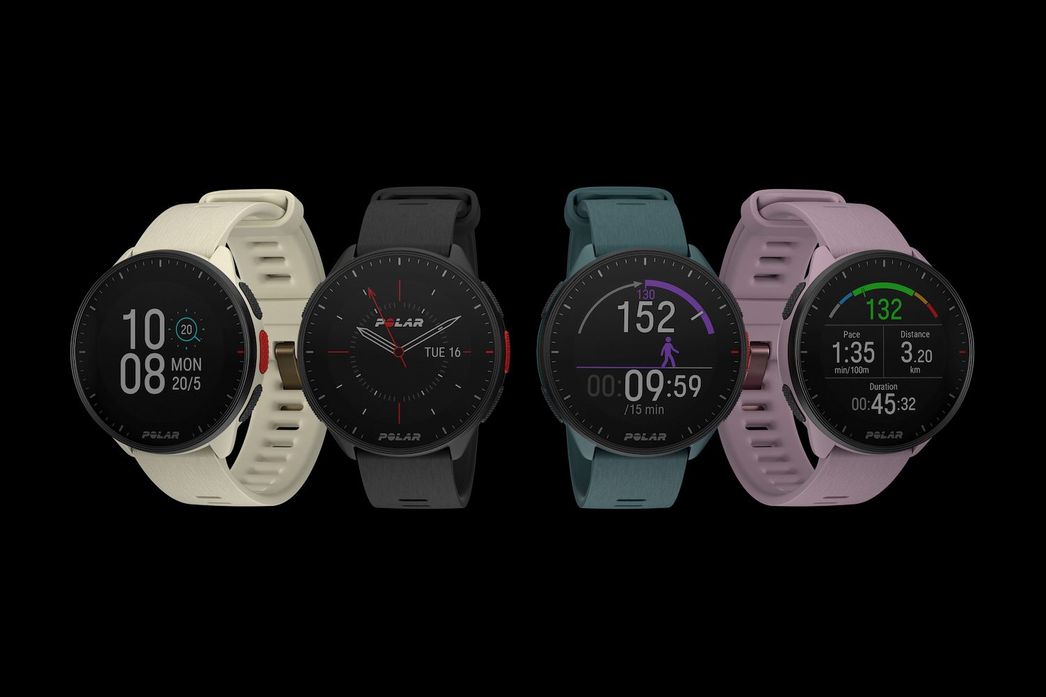 Polar Pacer smartwatch color options.